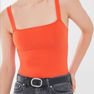 urban outfitters bright orange thong bodysuit NWT